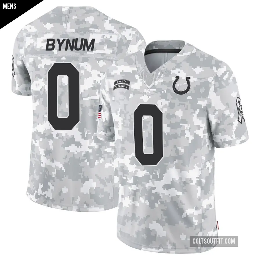 Men's Indianapolis Colts ＃0 Cam Bynum Arctic Camo Limited 2024 Salute to Service Jersey