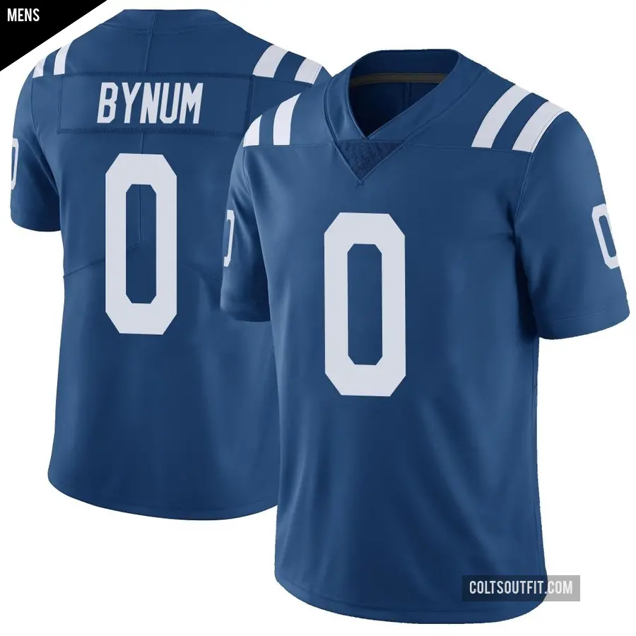 Men's Indianapolis Colts ＃0 Cam Bynum Royal Limited Color Rush Vapor Untouchable Jersey