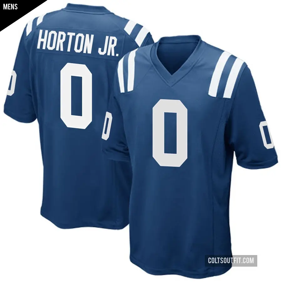 Men's Indianapolis Colts ＃0 EJ Horton Jr. Royal Blue Game Team Color Jersey