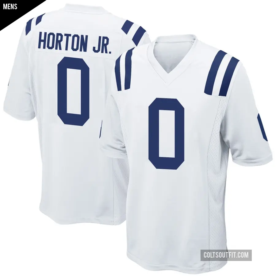 Men's Indianapolis Colts ＃0 EJ Horton Jr. White Game Jersey