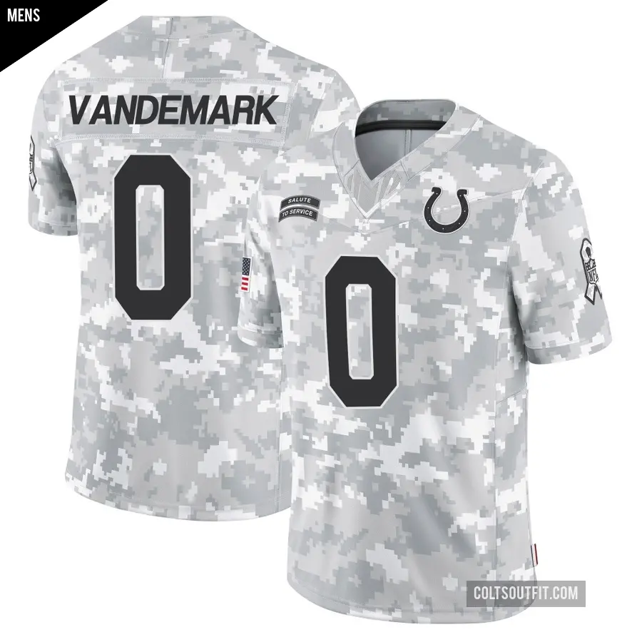 Men's Indianapolis Colts ＃0 Geno VanDeMark Arctic Camo Limited 2024 Salute to Service Jersey