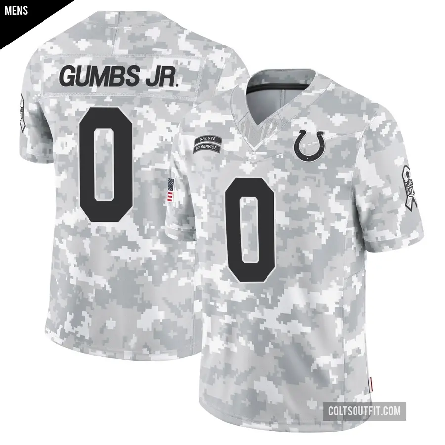 Men's Indianapolis Colts ＃0 George Gumbs Jr. Arctic Camo Limited 2024 Salute to Service Jersey