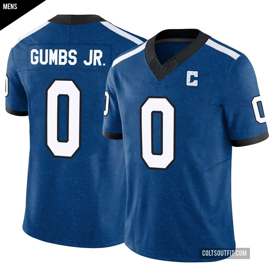 Men's Indianapolis Colts ＃0 George Gumbs Jr. Royal Limited Indiana Nights Alternate Vapor F.U.S.E. Jersey