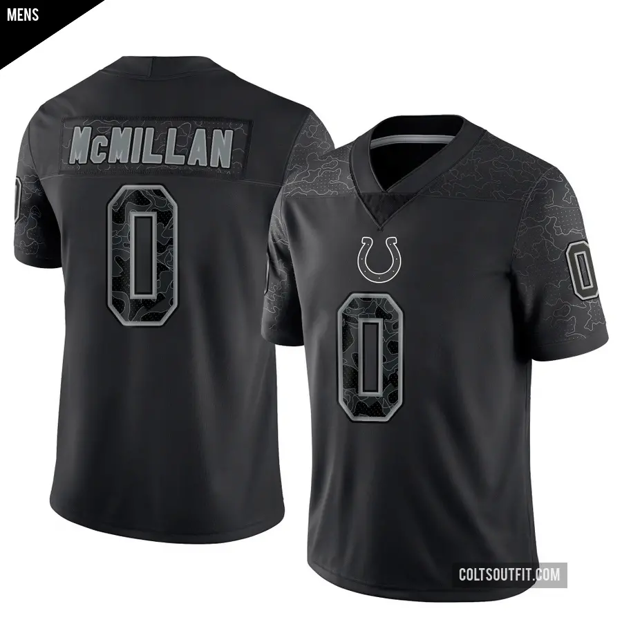 Men's Indianapolis Colts ＃0 Jai'Onte' McMillan Black Limited Reflective Jersey