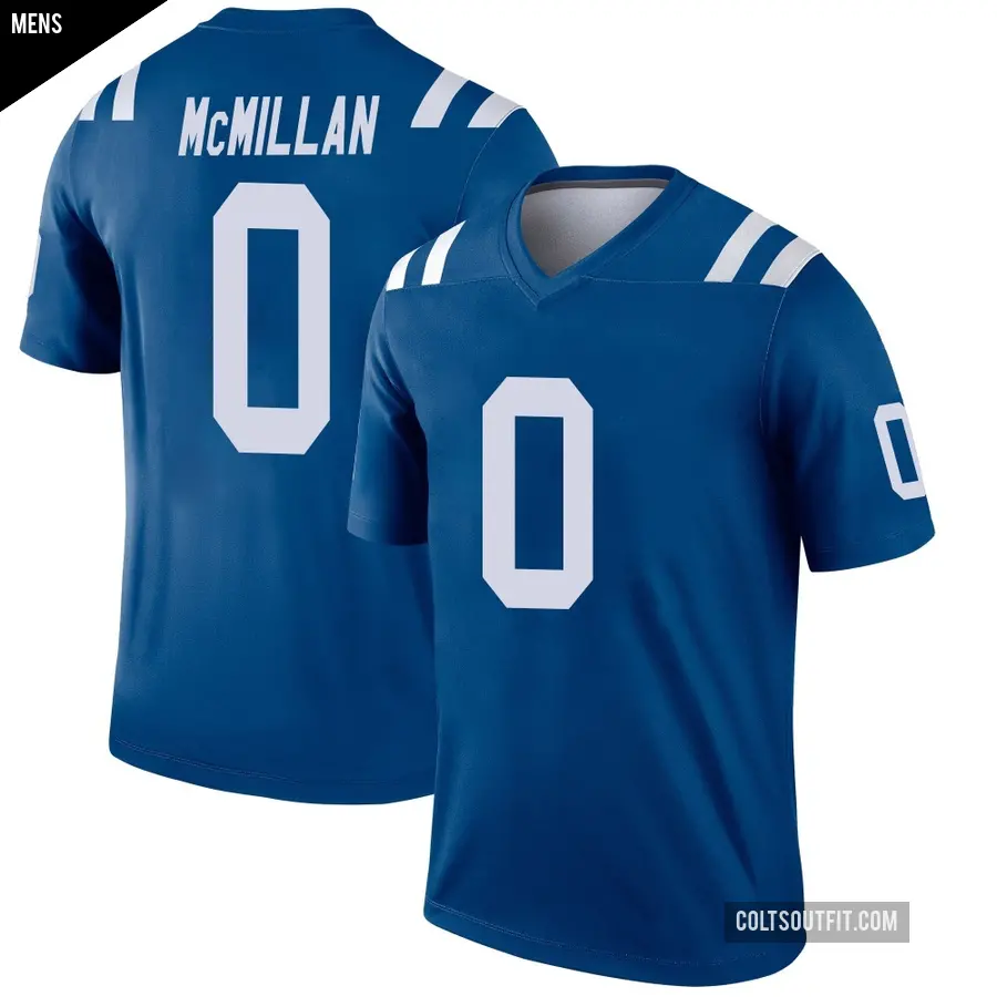 Men's Indianapolis Colts ＃0 Jai'Onte' McMillan Royal Legend Jersey