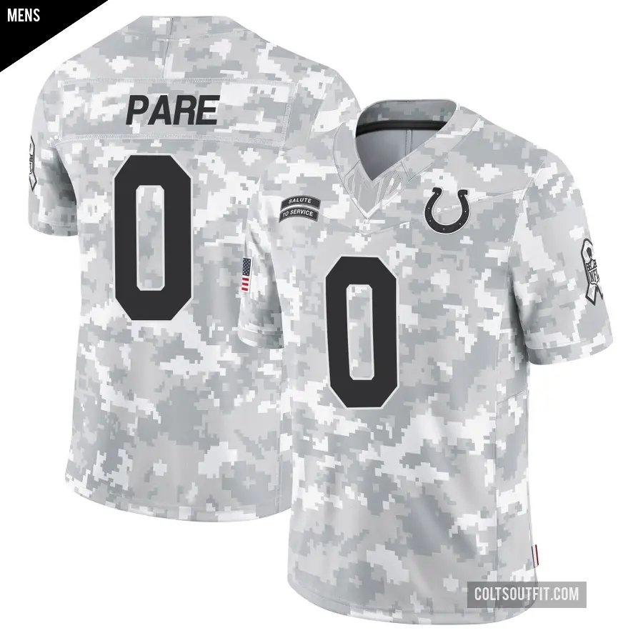 Men's Indianapolis Colts ＃0 Lincoln Pare Arctic Camo Limited 2024 Salute to Service Jersey