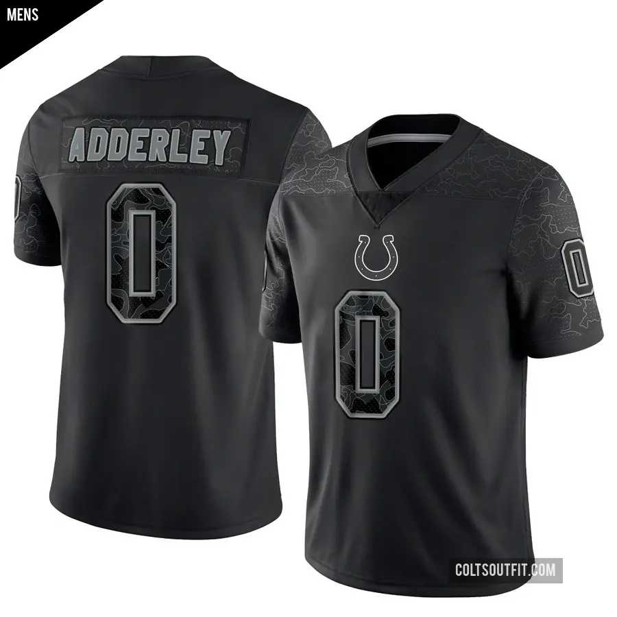 Men's Indianapolis Colts ＃0 Nasir Adderley Black Limited Reflective Jersey