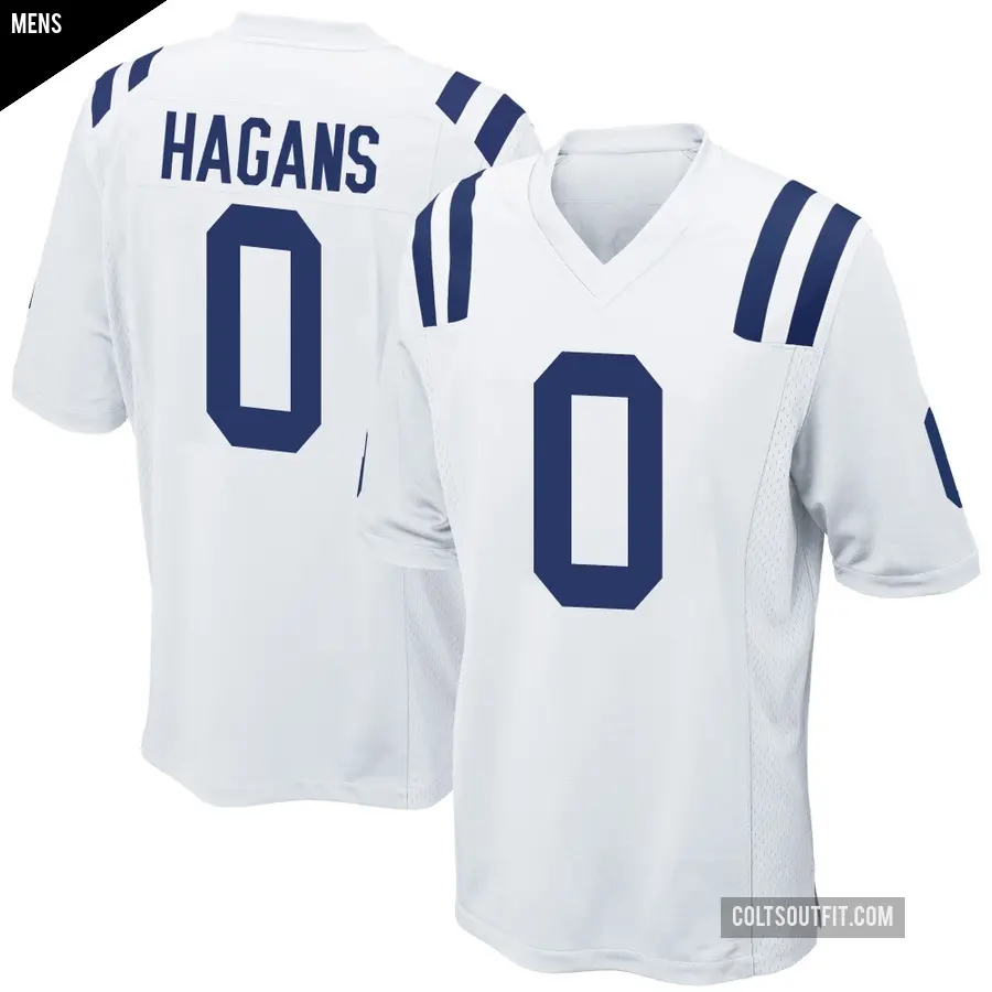 Men's Indianapolis Colts ＃0 Sahmir Hagans White Game Jersey