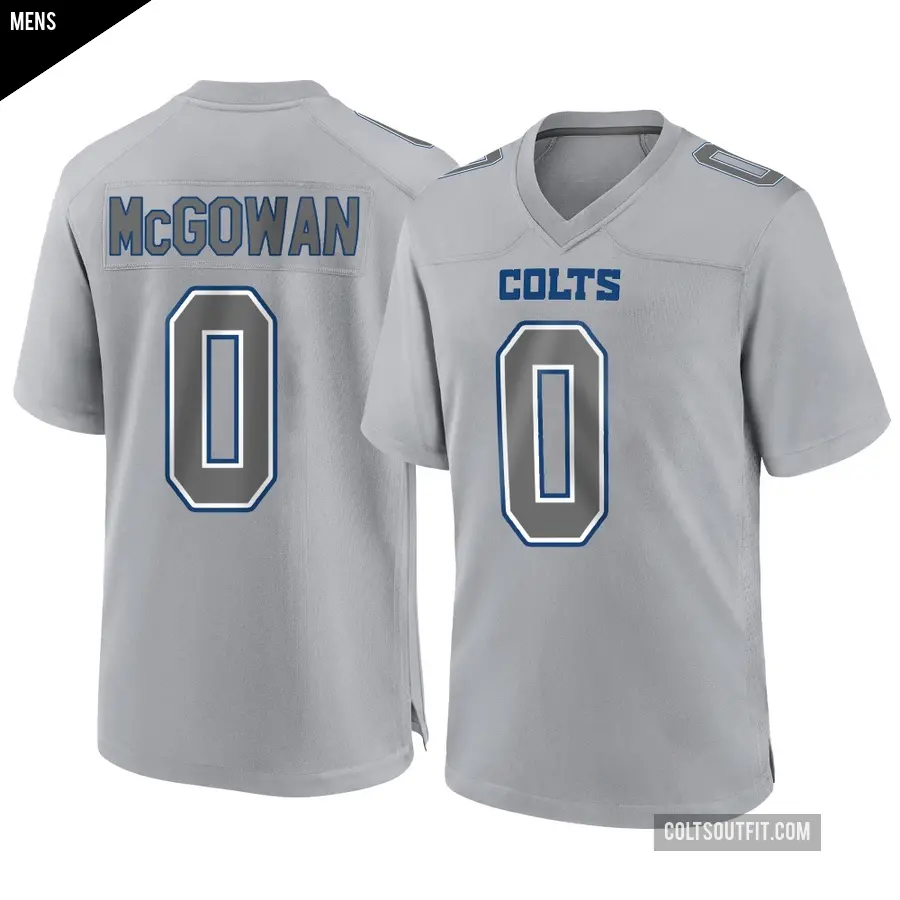 Men's Indianapolis Colts ＃0 Seth McGowan Gray Game Atmosphere Fashion Jersey