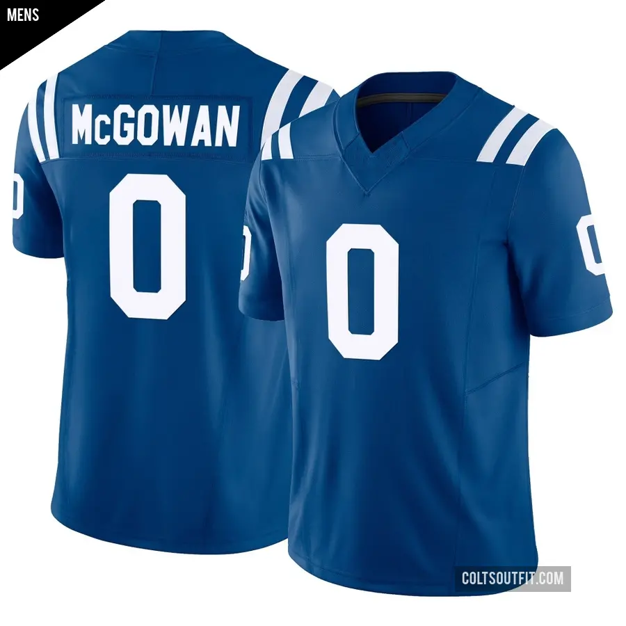 Men's Indianapolis Colts ＃0 Seth McGowan Royal Limited Vapor F.U.S.E. Jersey