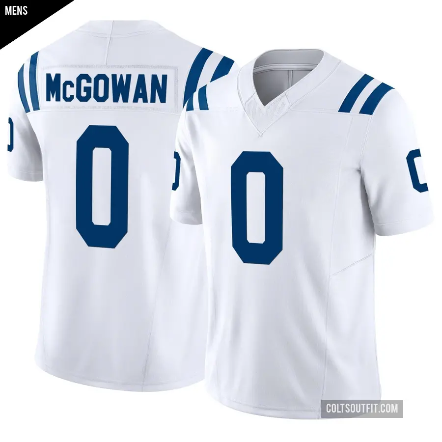 Men's Indianapolis Colts ＃0 Seth McGowan White Limited Vapor F.U.S.E. Jersey