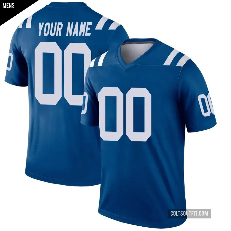 Men's Indianapolis Colts ＃00 Custom Royal Legend Jersey