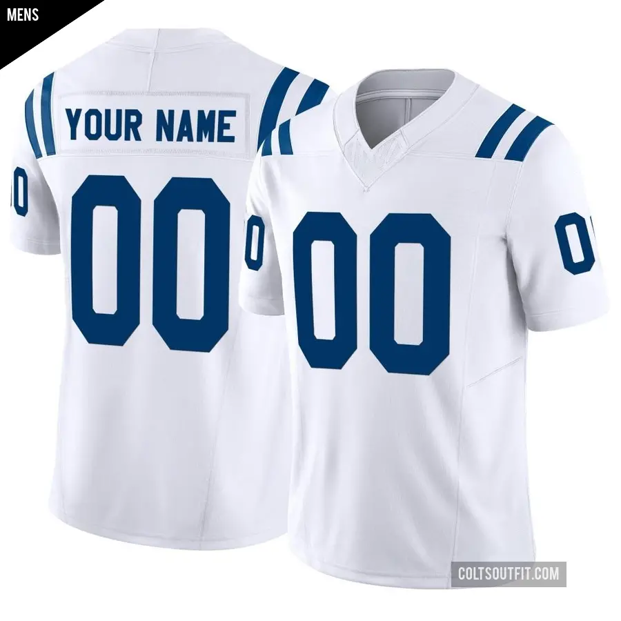 Men's Indianapolis Colts ＃00 Custom White Limited Vapor F.U.S.E. Jersey
