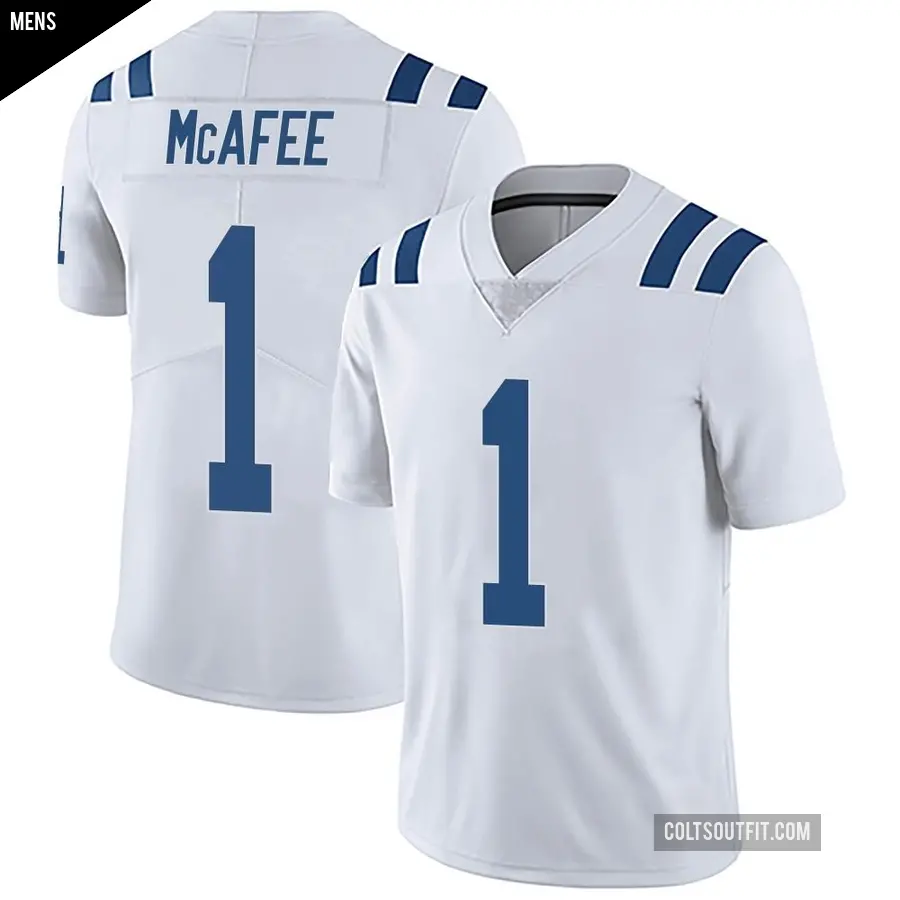 Men's Indianapolis Colts ＃1 Pat McAfee White Limited Vapor Untouchable Jersey