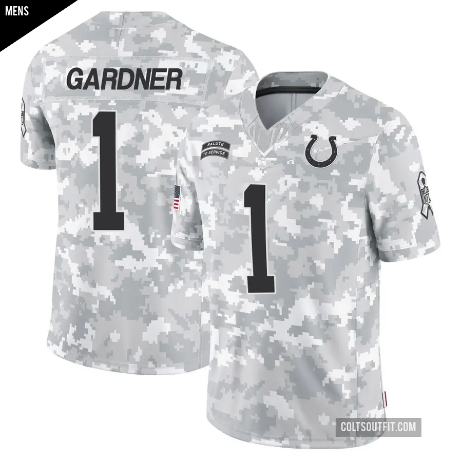 Men's Indianapolis Colts ＃1 Sauce Gardner Arctic Camo Limited 2024 Salute to Service Jersey