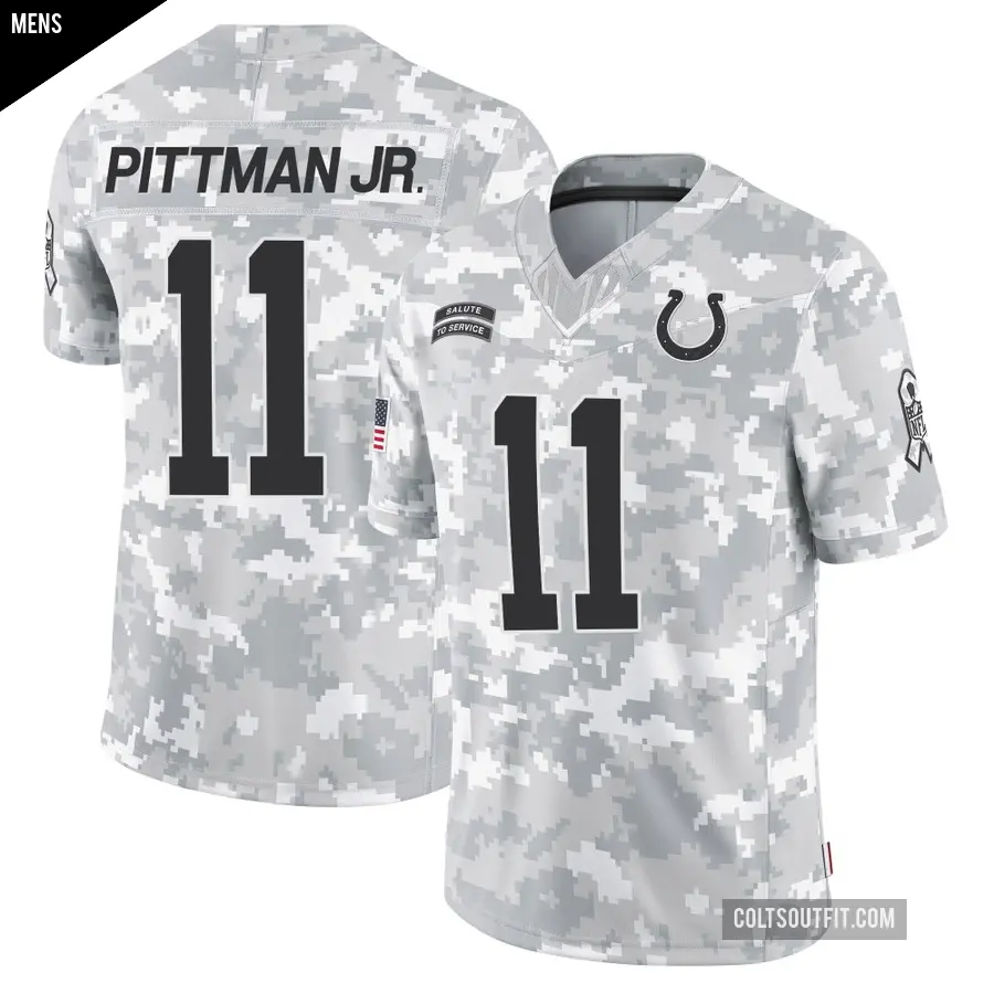 Men's Indianapolis Colts ＃11 Michael Pittman Jr. Arctic Camo Limited 2024 Salute to Service Jersey
