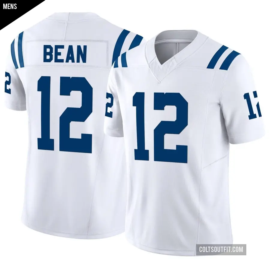 Men's Indianapolis Colts ＃12 Jason Bean White Limited Vapor F.U.S.E. Jersey