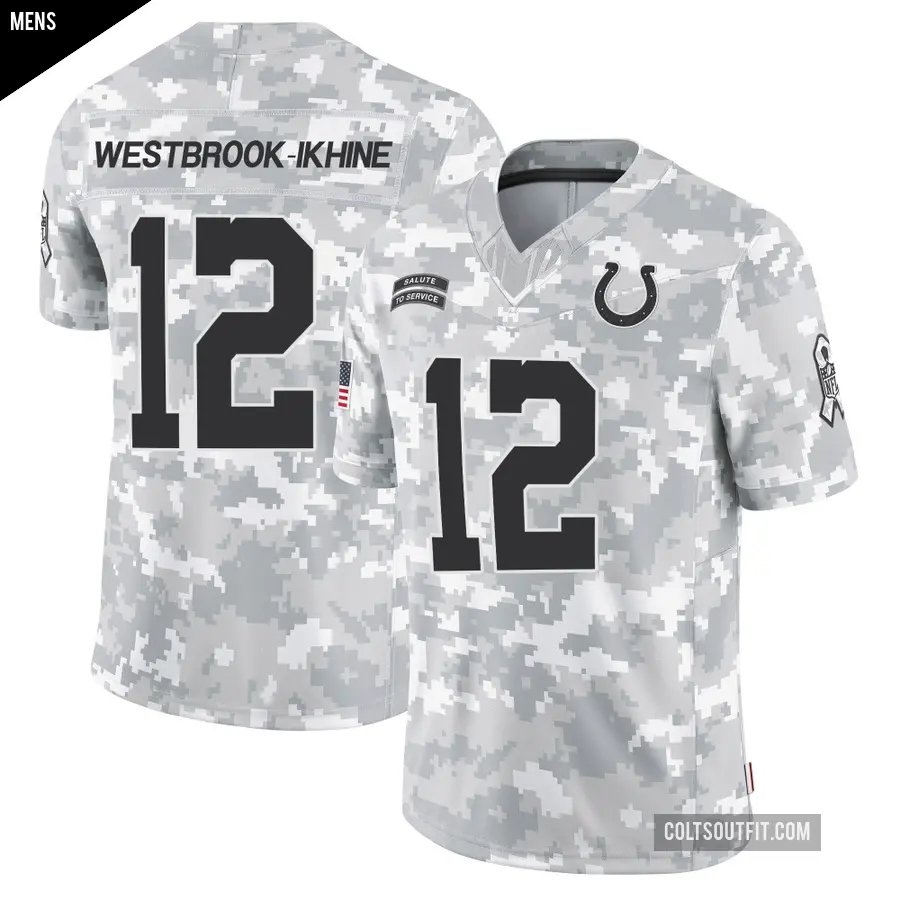 Men's Indianapolis Colts ＃12 Nick Westbrook-Ikhine Arctic Camo Limited 2024 Salute to Service Jersey