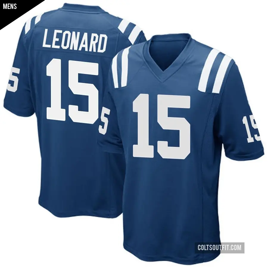Men's Indianapolis Colts ＃15 Riley Leonard Royal Blue Game Team Color Jersey