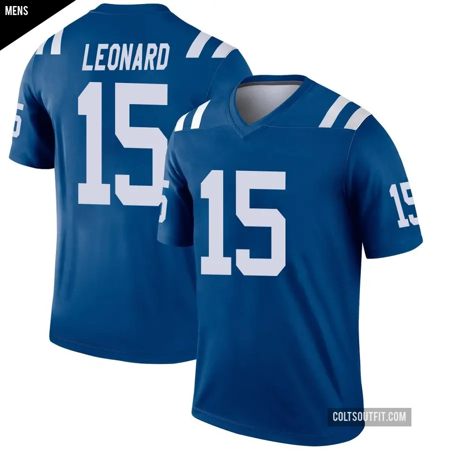 Men's Indianapolis Colts ＃15 Riley Leonard Royal Legend Jersey