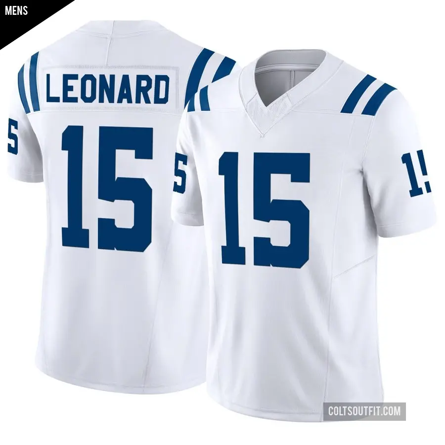 Men's Indianapolis Colts ＃15 Riley Leonard White Limited Vapor F.U.S.E. Jersey