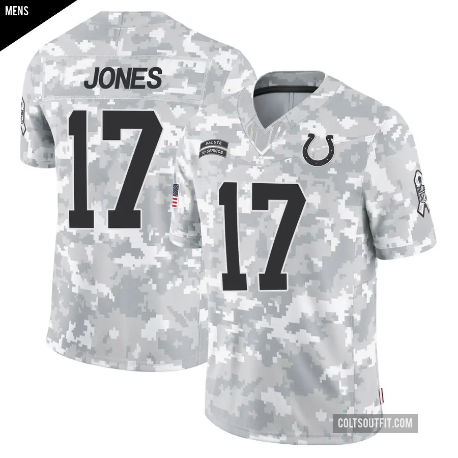 Men's Indianapolis Colts ＃17 Daniel Jones Arctic Camo Limited 2024 Salute to Service Jersey