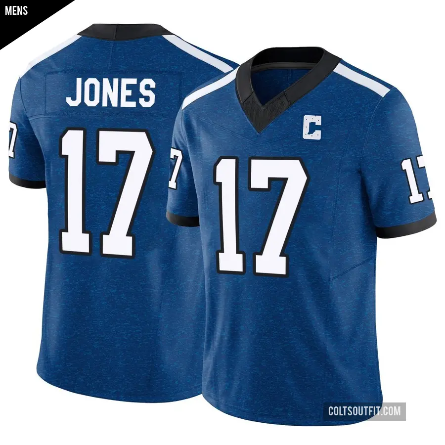 Men's Indianapolis Colts ＃17 Daniel Jones Royal Limited Indiana Nights Alternate Vapor F.U.S.E. Jersey