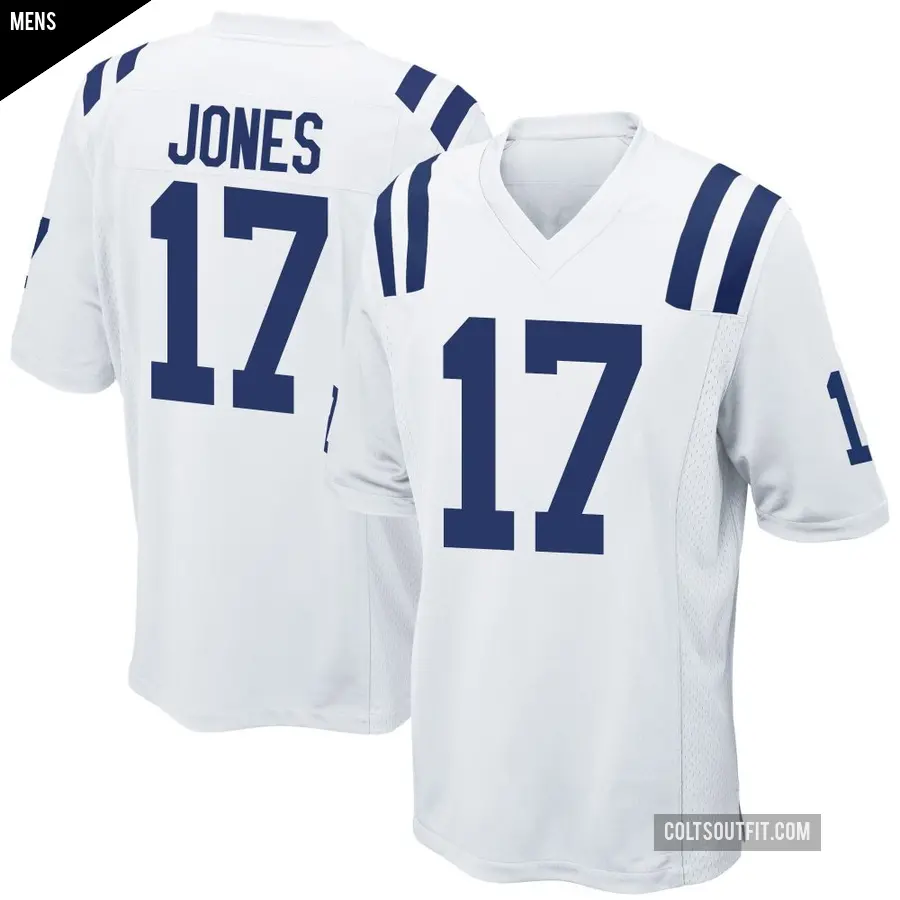 Men's Indianapolis Colts ＃17 Daniel Jones White Game Jersey