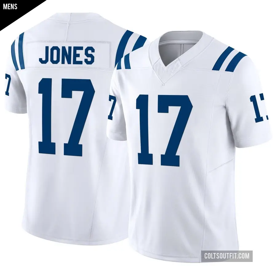Men's Indianapolis Colts ＃17 Daniel Jones White Limited Vapor F.U.S.E. Jersey