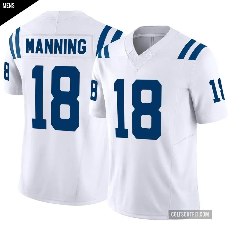 Men's Indianapolis Colts ＃18 Peyton Manning White Limited Vapor F.U.S.E. Jersey