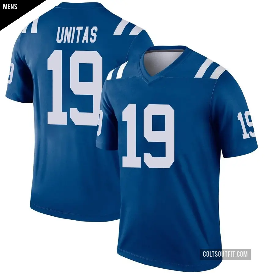 Men's Indianapolis Colts ＃19 Johnny Unitas Royal Legend Jersey