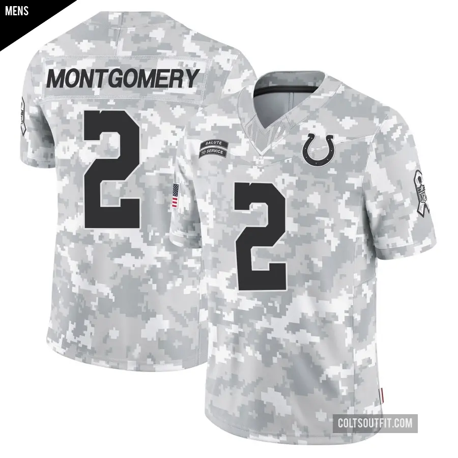 Men's Indianapolis Colts ＃2 D.J. Montgomery Arctic Camo Limited 2024 Salute to Service Jersey