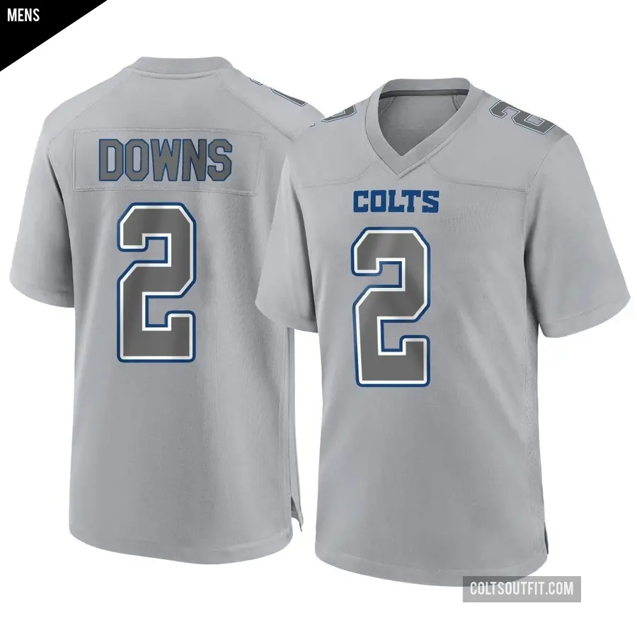 Men's Indianapolis Colts ＃2 Josh Downs Gray Game Atmosphere Fashion Jersey