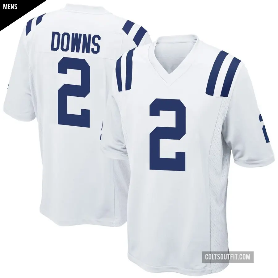 Men's Indianapolis Colts ＃2 Josh Downs White Game Jersey