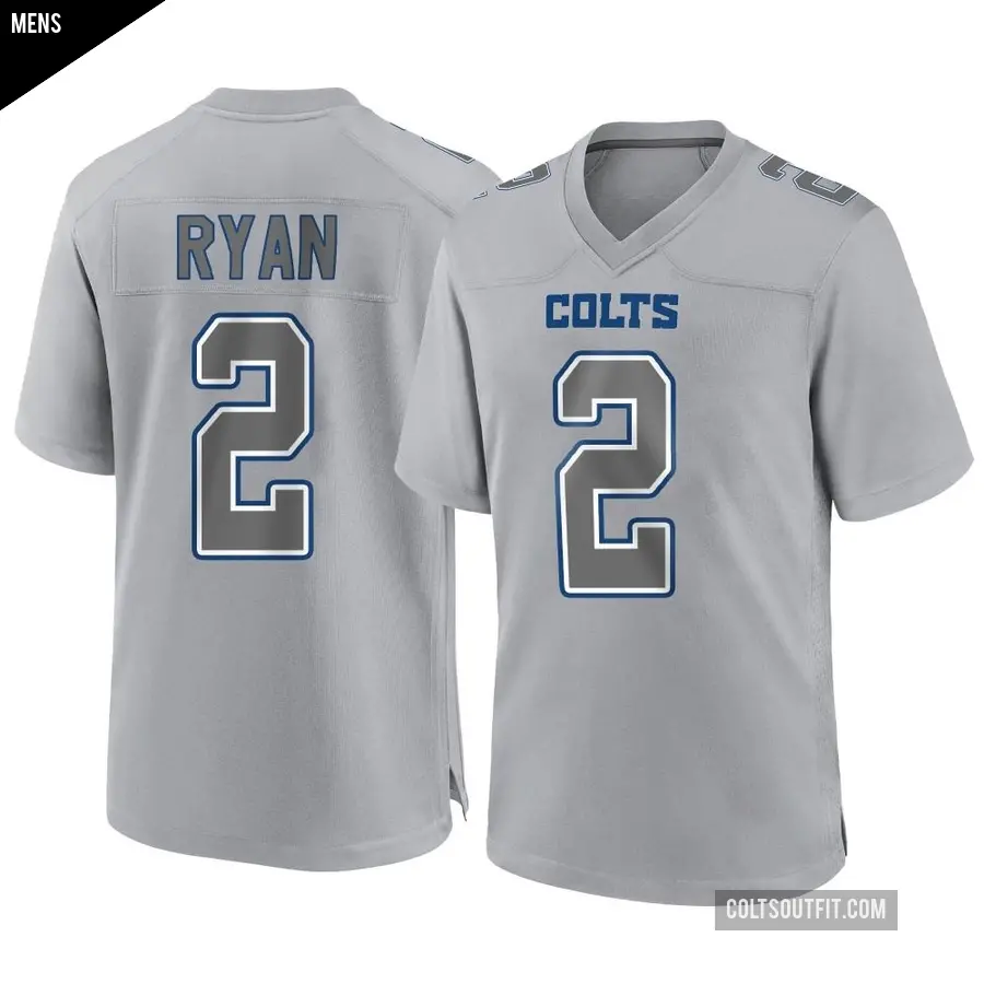Men's Indianapolis Colts ＃2 Matt Ryan Gray Game Atmosphere Fashion Jersey