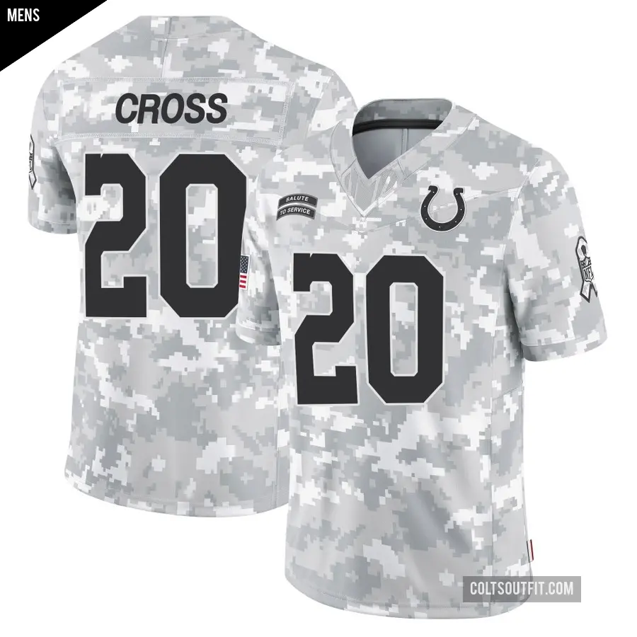 Men's Indianapolis Colts ＃20 Nick Cross Arctic Camo Limited 2024 Salute to Service Jersey
