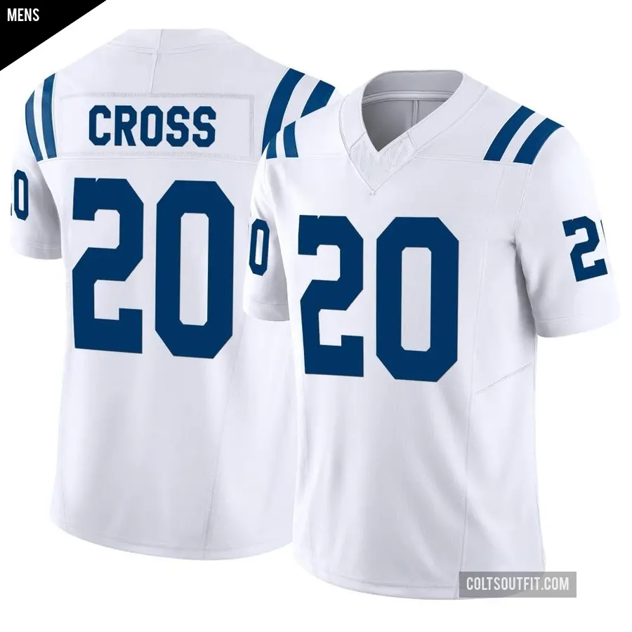 Men's Indianapolis Colts ＃20 Nick Cross White Limited Vapor F.U.S.E. Jersey