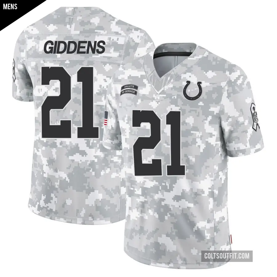 Men's Indianapolis Colts ＃21 DJ Giddens Arctic Camo Limited 2024 Salute to Service Jersey