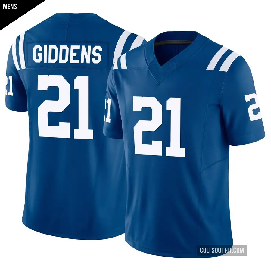 Men's Indianapolis Colts ＃21 DJ Giddens Royal Limited Vapor F.U.S.E. Jersey