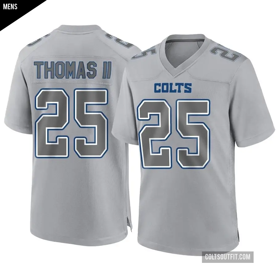 Men's Indianapolis Colts ＃25 Rodney Thomas II Gray Game Atmosphere Fashion Jersey