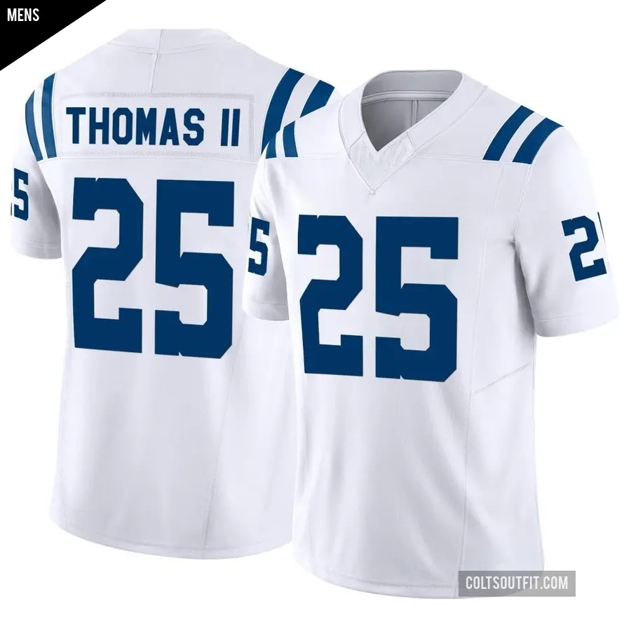 Men's Indianapolis Colts ＃25 Rodney Thomas II White Limited Vapor F.U.S.E. Jersey