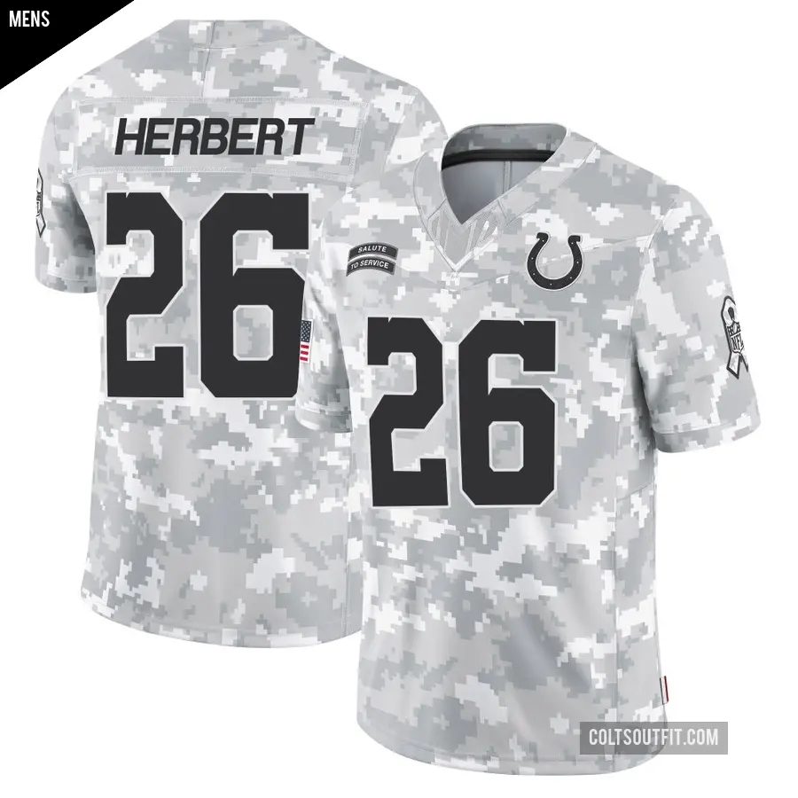 Men's Indianapolis Colts ＃26 Khalil Herbert Arctic Camo Limited 2024 Salute to Service Jersey