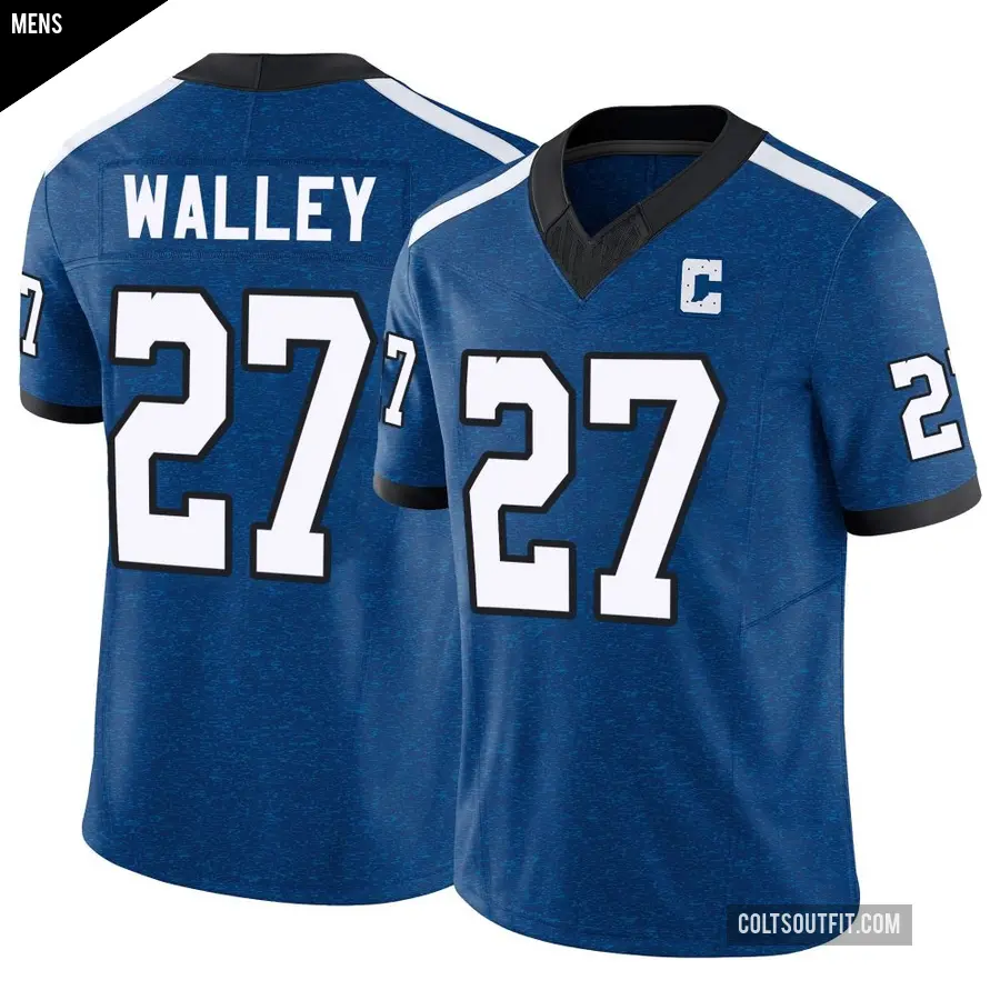 Men's Indianapolis Colts ＃27 Justin Walley Royal Limited Indiana Nights Alternate Vapor F.U.S.E. Jersey