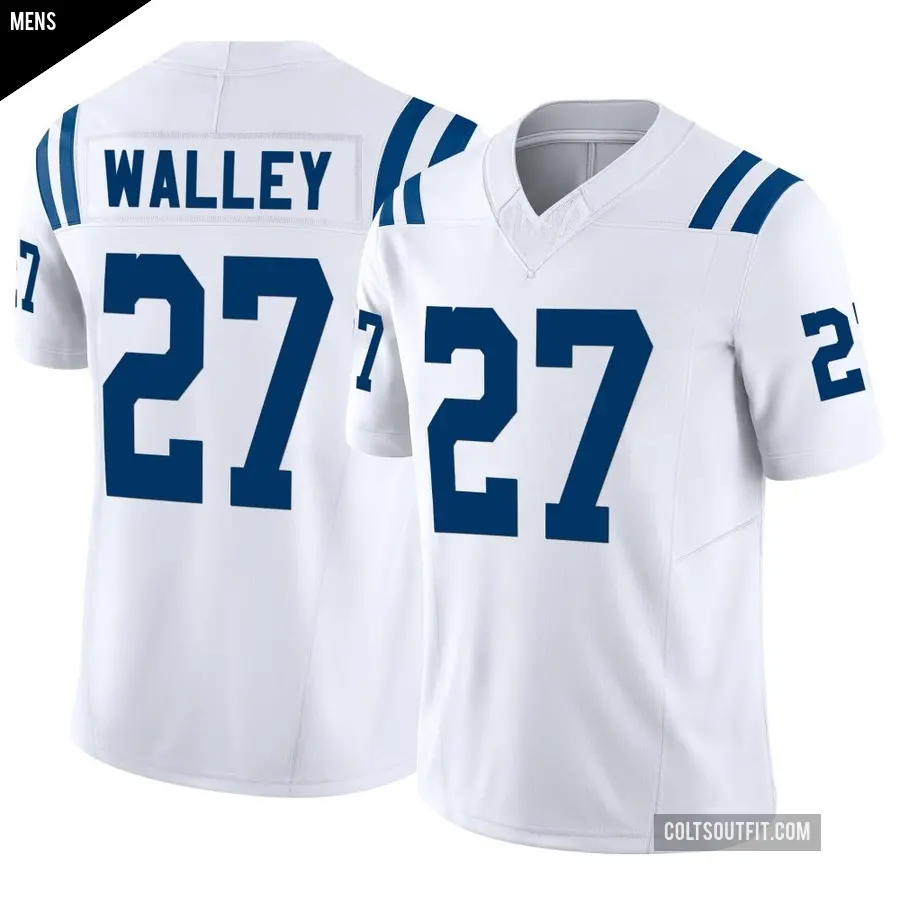 Men's Indianapolis Colts ＃27 Justin Walley White Limited Vapor F.U.S.E. Jersey