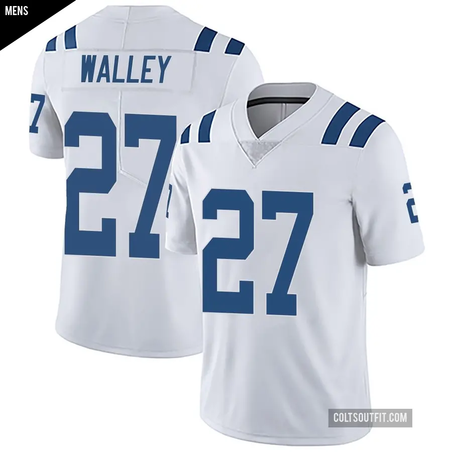 Men's Indianapolis Colts ＃27 Justin Walley White Limited Vapor Untouchable Jersey