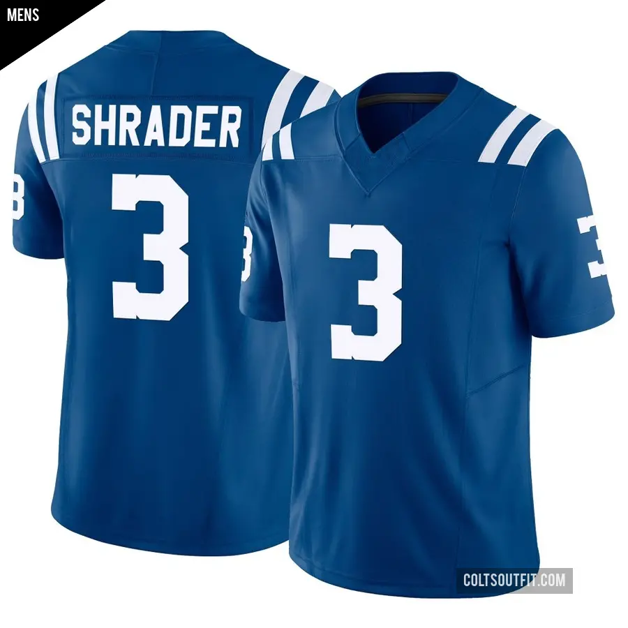 Men's Indianapolis Colts ＃3 Spencer Shrader Royal Limited Vapor F.U.S.E. Jersey