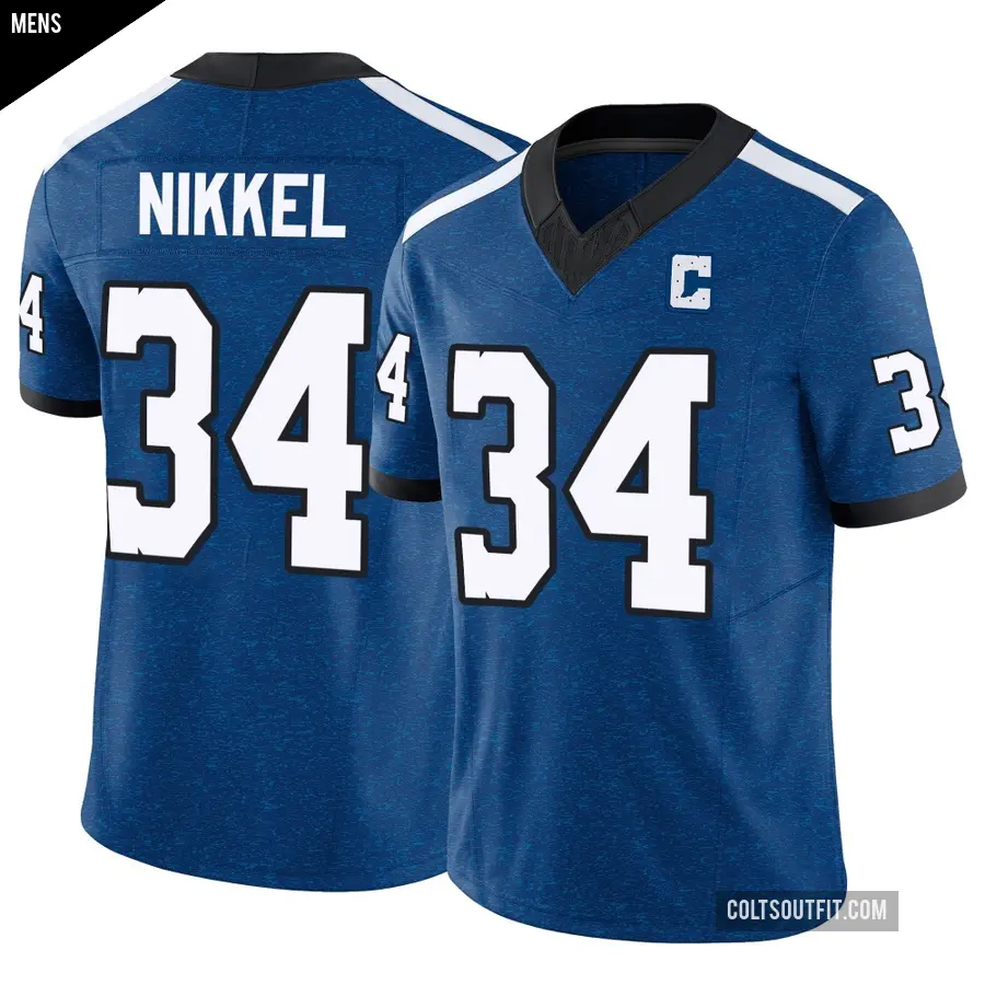 Men's Indianapolis Colts ＃34 Ben Nikkel Royal Limited Indiana Nights Alternate Vapor F.U.S.E. Jersey