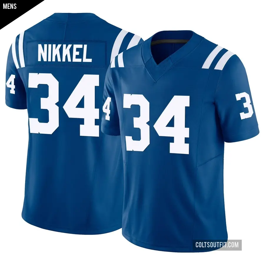 Men's Indianapolis Colts ＃34 Ben Nikkel Royal Limited Vapor F.U.S.E. Jersey