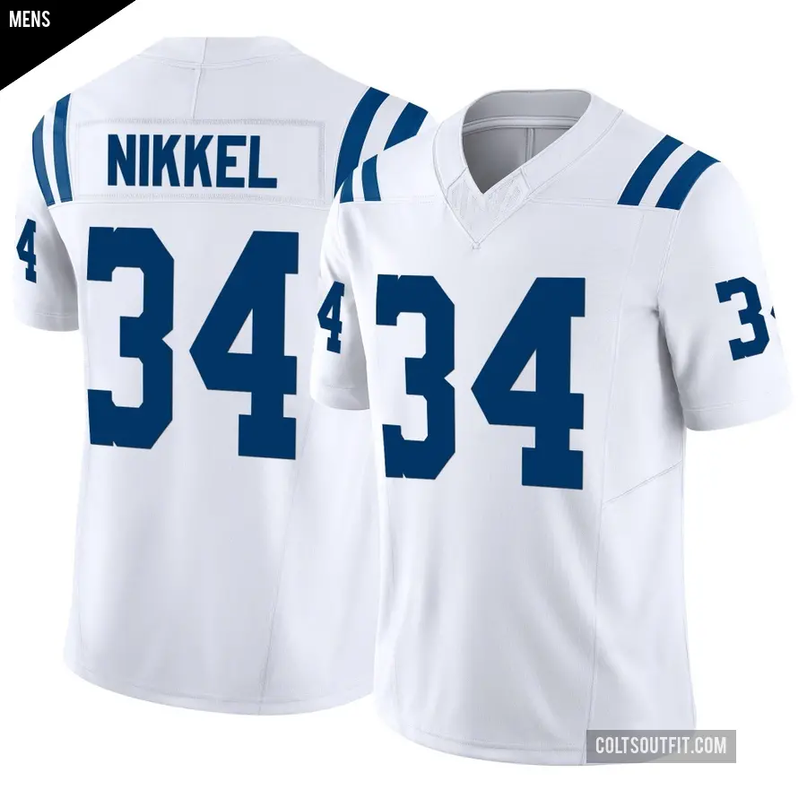 Men's Indianapolis Colts ＃34 Ben Nikkel White Limited Vapor F.U.S.E. Jersey