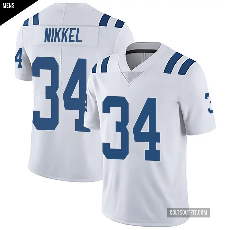 Men's Indianapolis Colts ＃34 Ben Nikkel White Limited Vapor Untouchable Jersey